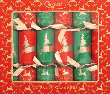 Caspari Little Reindeer Celebration Crackers - includes 12 Celebration Crackers